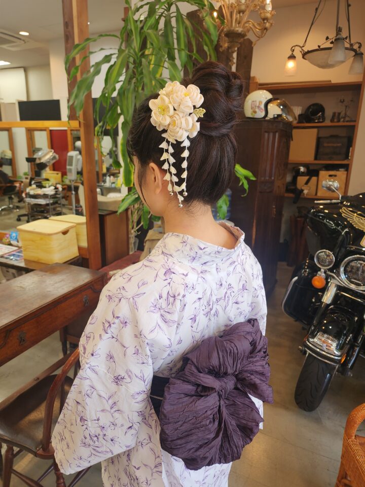 浴衣ヘア　へアアレンジ　ヘアセット