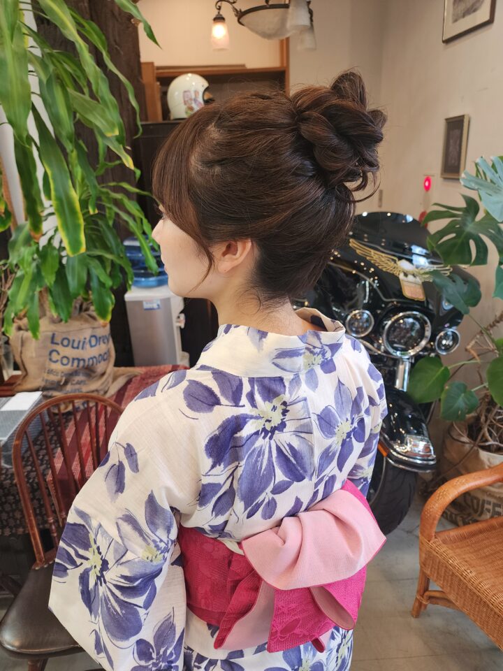 浴衣ヘア　へアアレンジ　ヘアセット