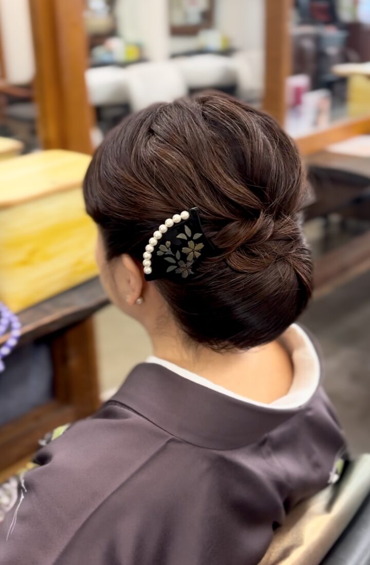 着物でお出かけ♪ヘアスタイルの画像