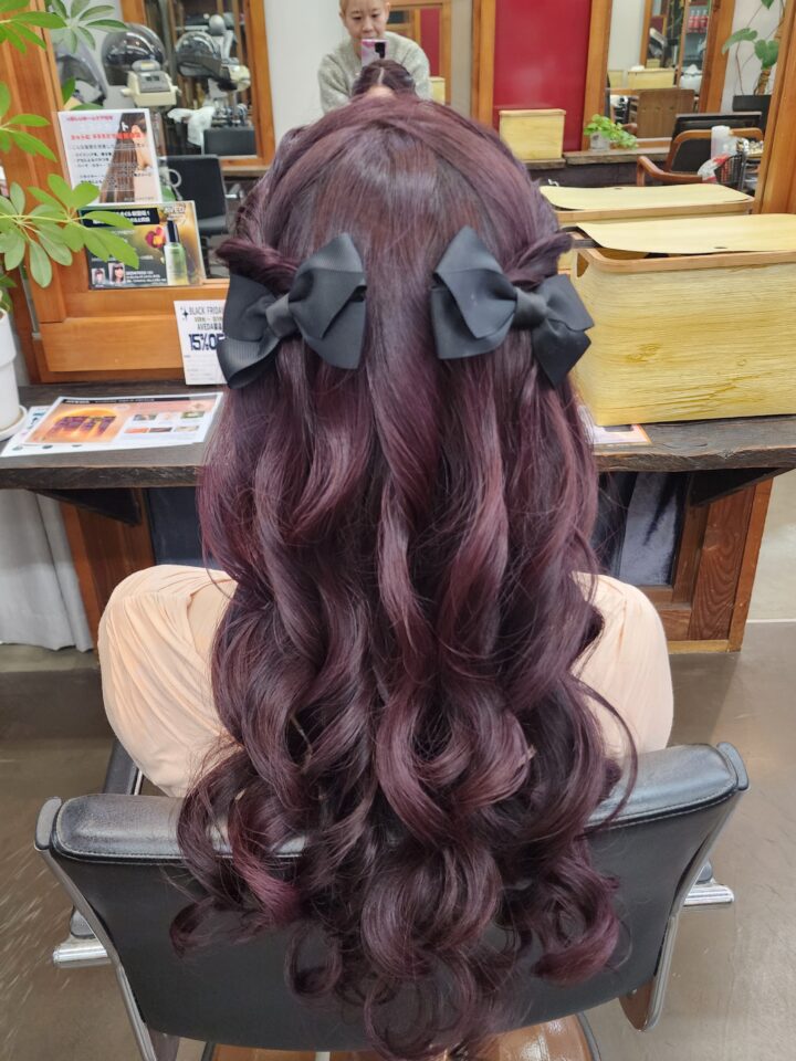 ハーフツイン　ヘアセット　イベントヘア