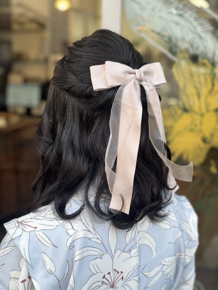 卒業式 袴ヘアスタイル ハーフアップ
