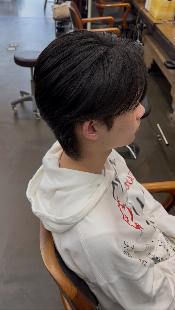 メンズ　センター分け