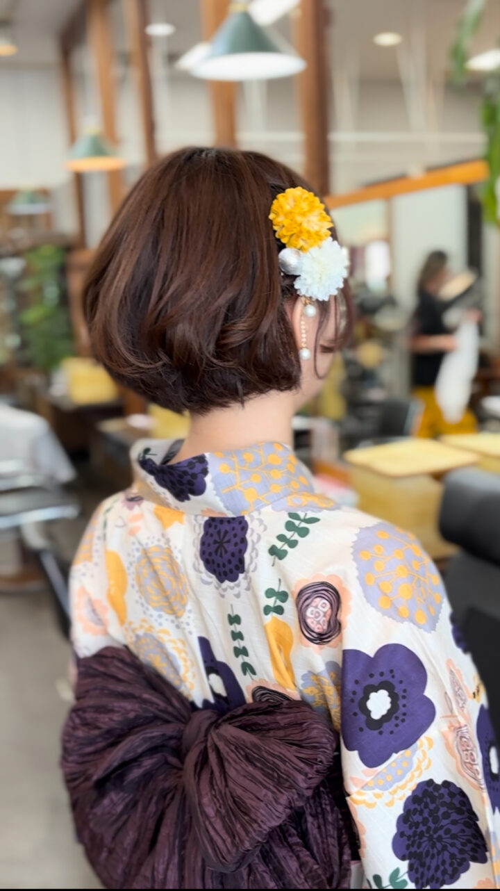 浴衣ヘア　へアアレンジ　ヘアセット