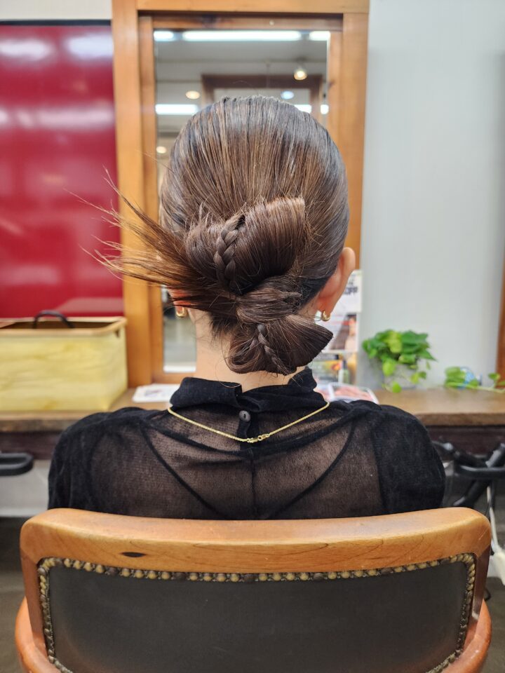 リボンカチモリ　カチモリ　パーティーヘアセット
