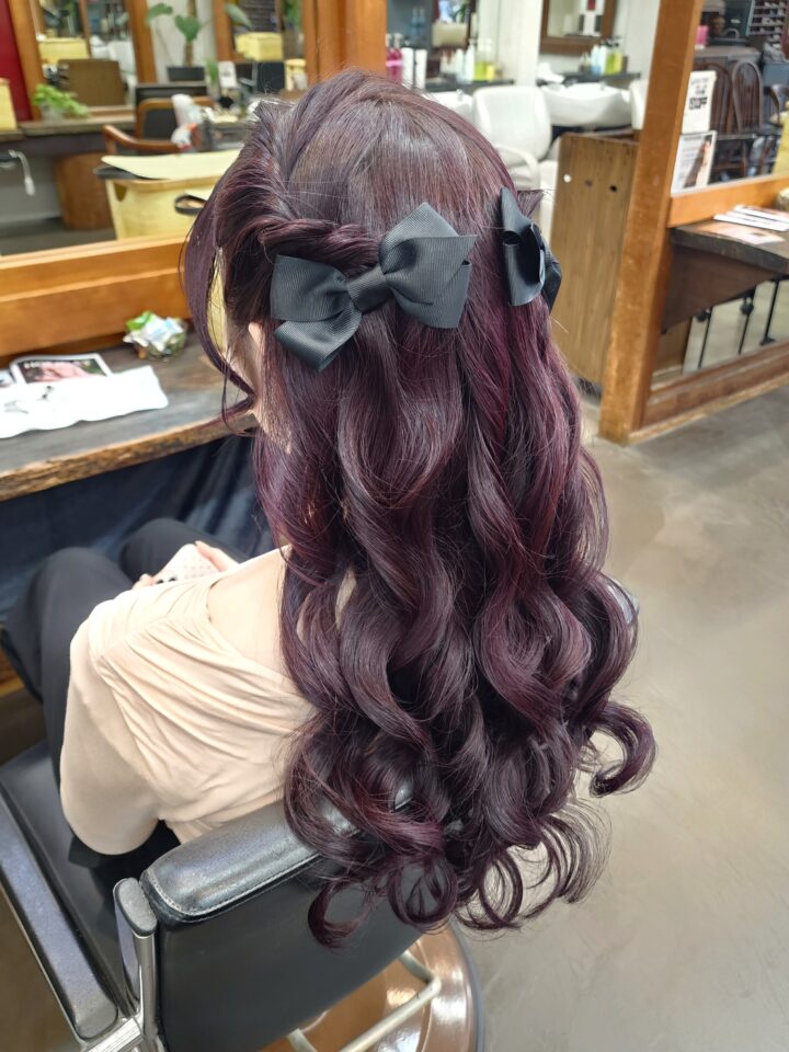 ハーフツイン　ヘアセット　イベントヘア