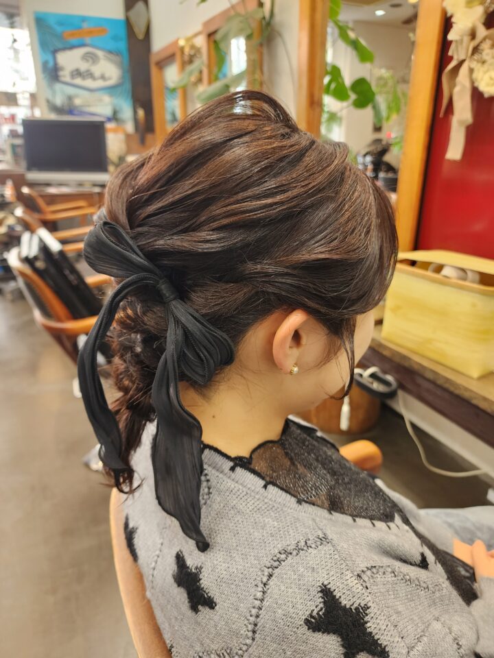 編み下ろし　ヘアアレンジ　パーティーヘア